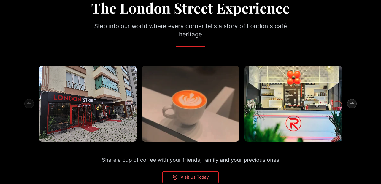 London Street Café experience section